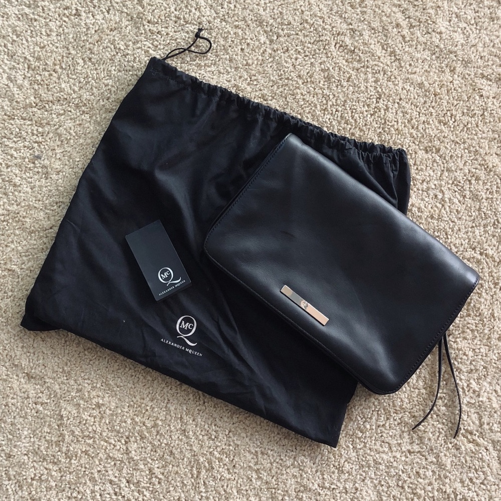 McQ by Alexander McQueen Black Leather Clutch